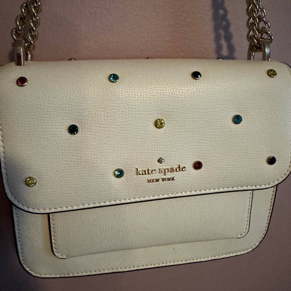 NWOT Kate Spade Remi White Crossbody Bag with Colorful Gems - Picture 5 of 5